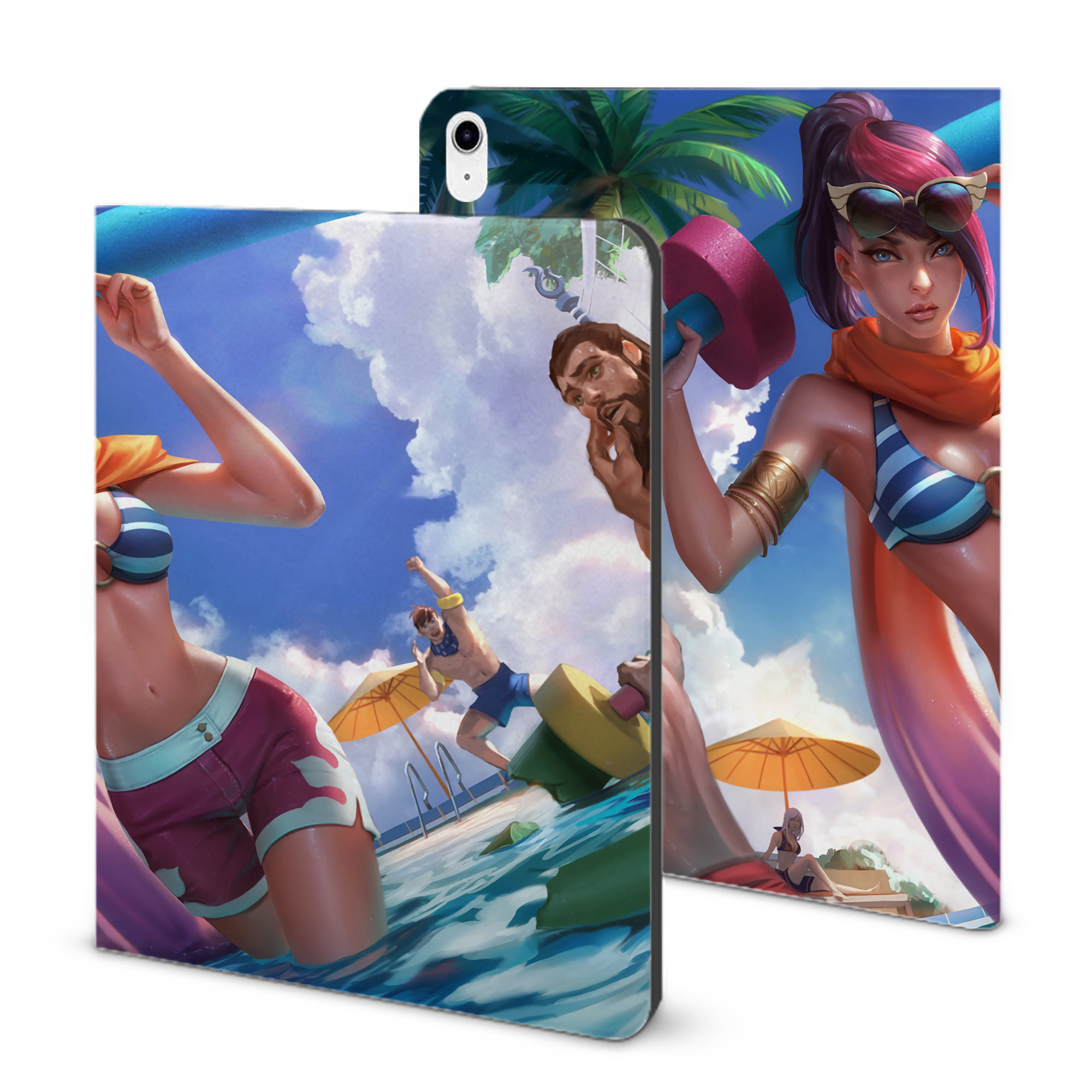 （画像用） リーグ・オブ・レジェンド League of Legends LOL IPad ケース ブック型 PUレザー TPU 耐衝撃 軽量 薄型 ペン収納なし 全面保護 IPad 各モデル対応